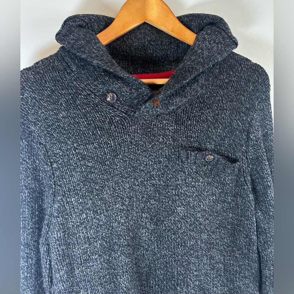 Roots Cabin Canada Men’s Sweater Shawl Collar Wool Blend Sz M Elbow Patches EUC - Picture 5 of 10